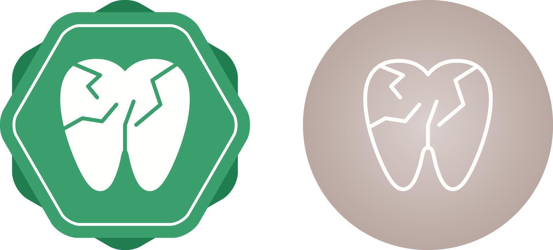 Cracked Tooth Vector Icon