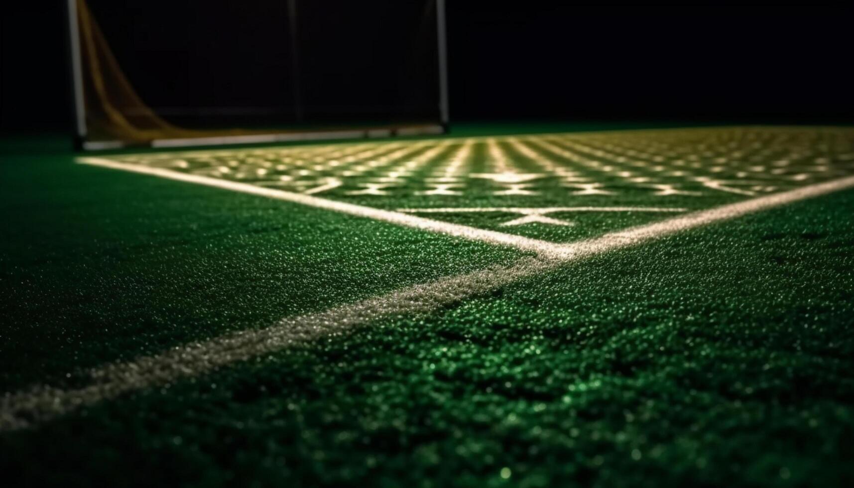 AI generated Sport on grass, playing field, competition, ball, soccer, green background generated by AI photo