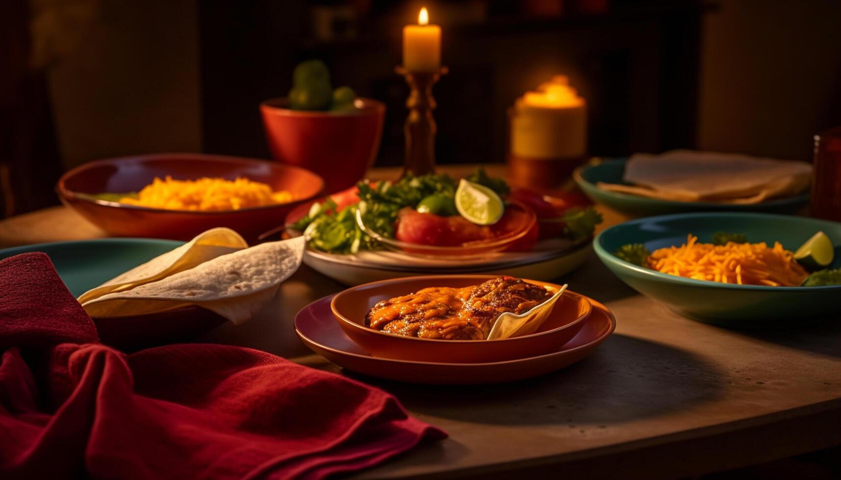 ai generado frescura y calor combinar en esta gastrónomo, hecho en casa, carne lleno comida generado por ai foto