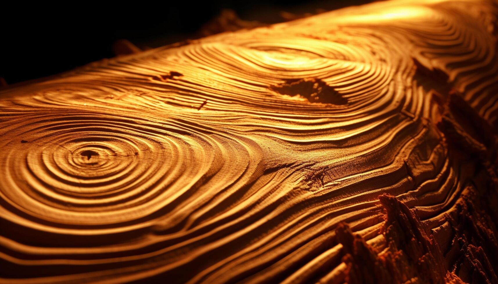 AI generated Abstract pattern of wet wood, old tree, yellow backdrop, textured effect generated by AI photo