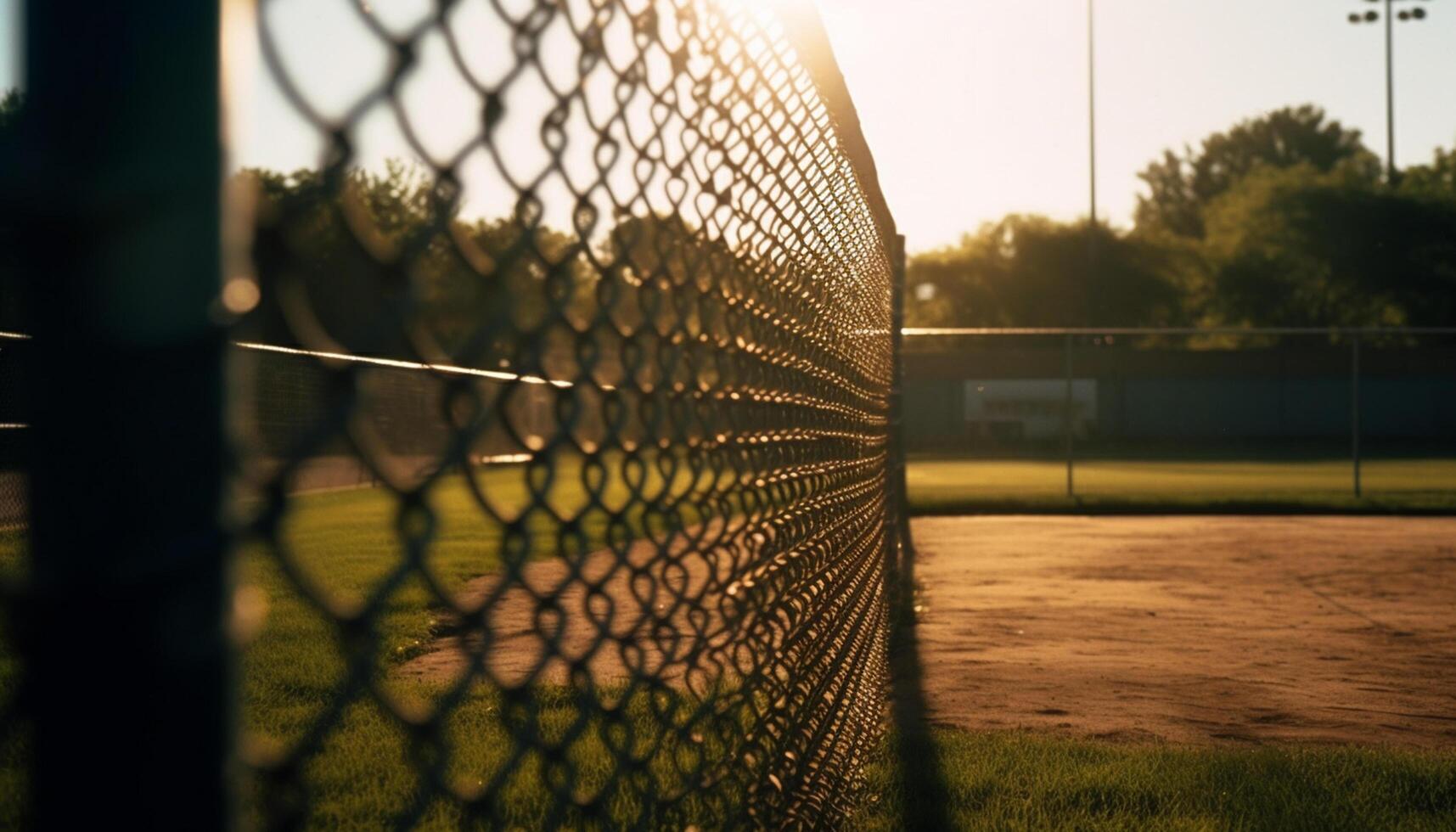 AI generated Playing soccer on a green field under the summer sunlight generated by AI photo