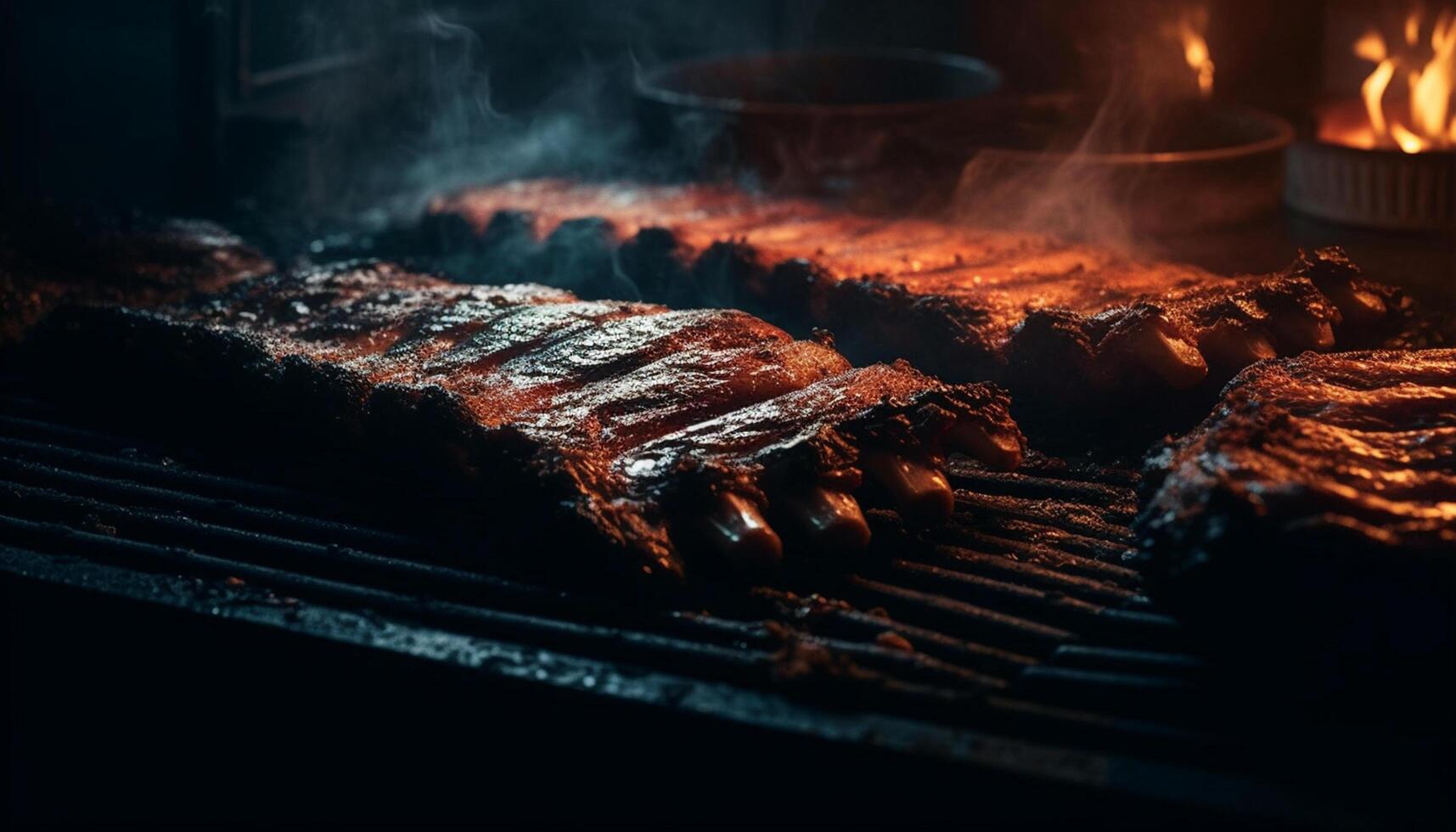 AI generated Grilled steak on a plate, a delicious outdoor barbecue meal generated by AI photo