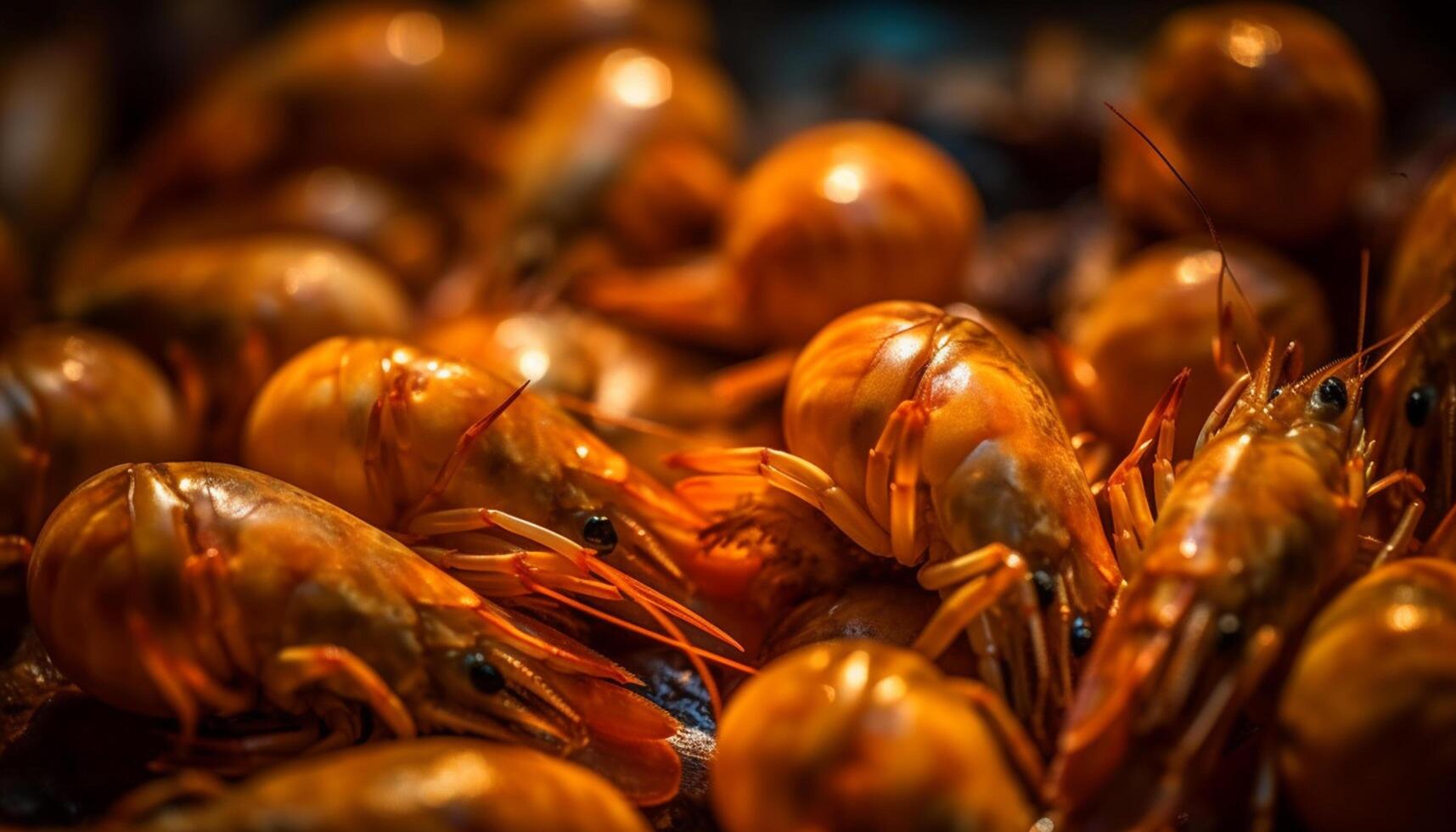AI generated Fresh seafood on a plate, a gourmet meal in nature generated by AI photo