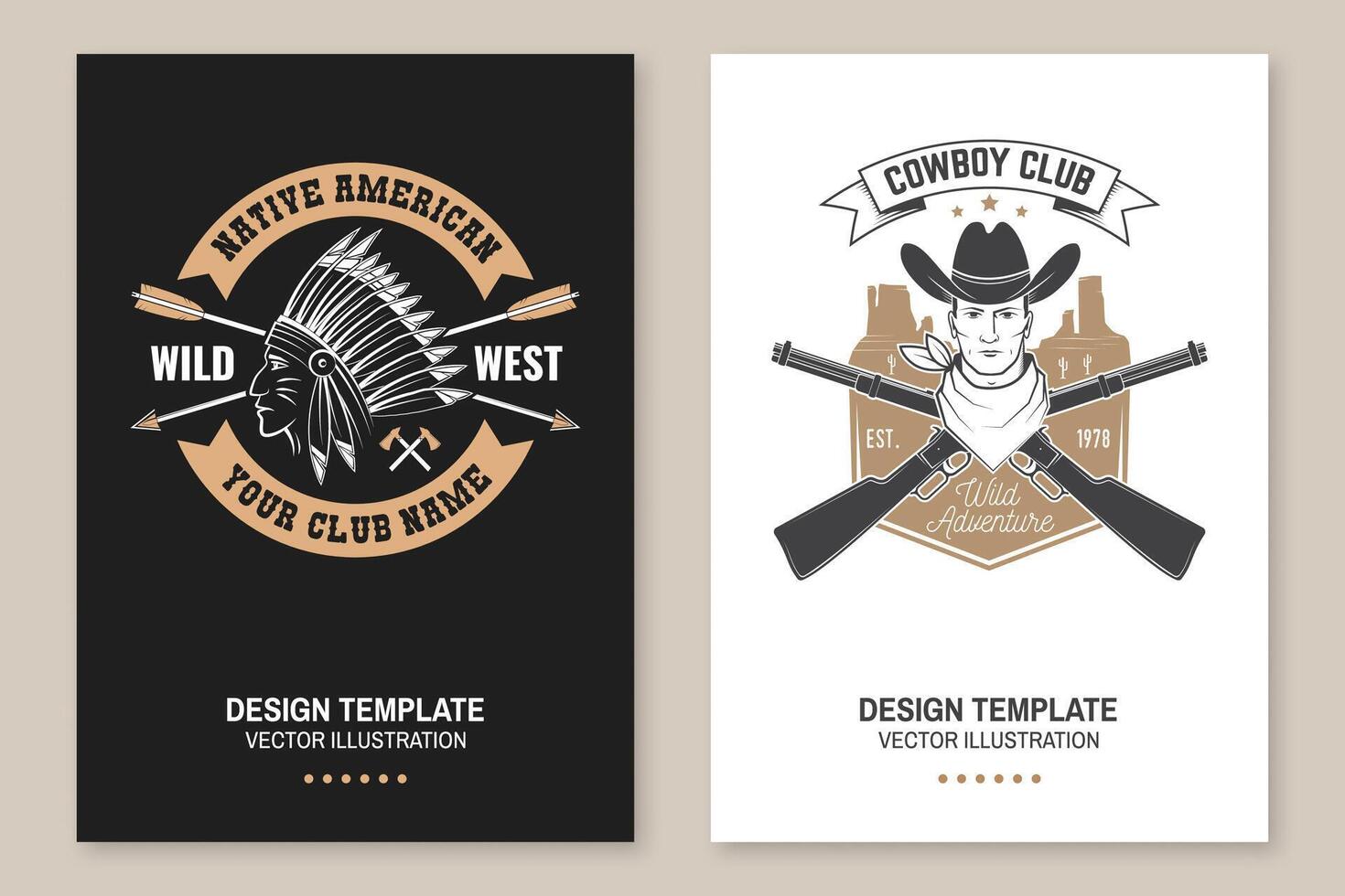 Cowboy club poster, flyer. Ranch rodeo. Vector. Concept for shirt, logo, print, stamp, tee with cowboy and shotgun. Vintage typography design with american canyon silhouette vector