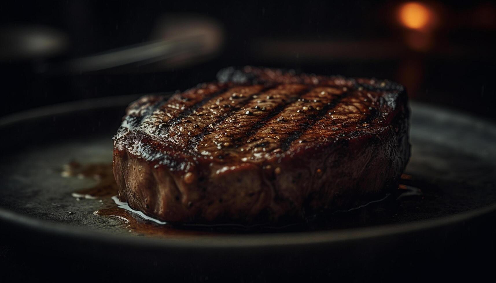 ai generado A la parrilla bife, fuego cocido, gastrónomo comida, parilla, filete de lomo, cocido a perfección generado por ai foto