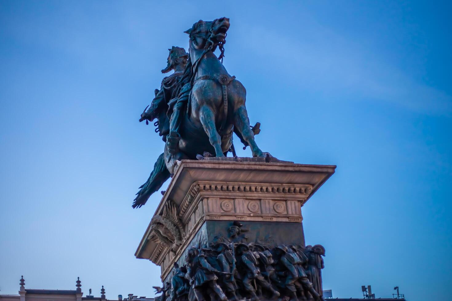 Milan, Italy 15.12.2023. Monumento a Vittorio Emanuele II photo