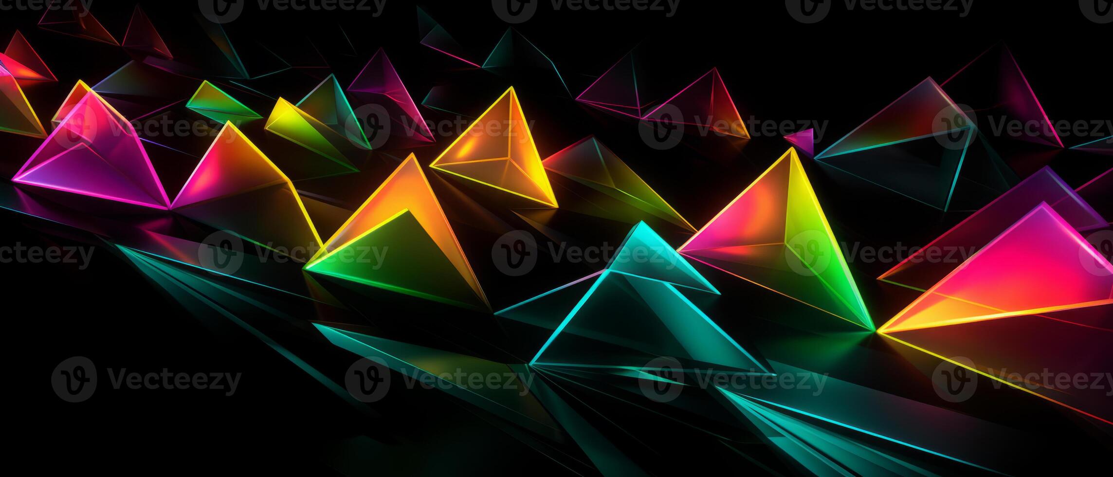 AI generated Neon Prism Constellation on Black photo