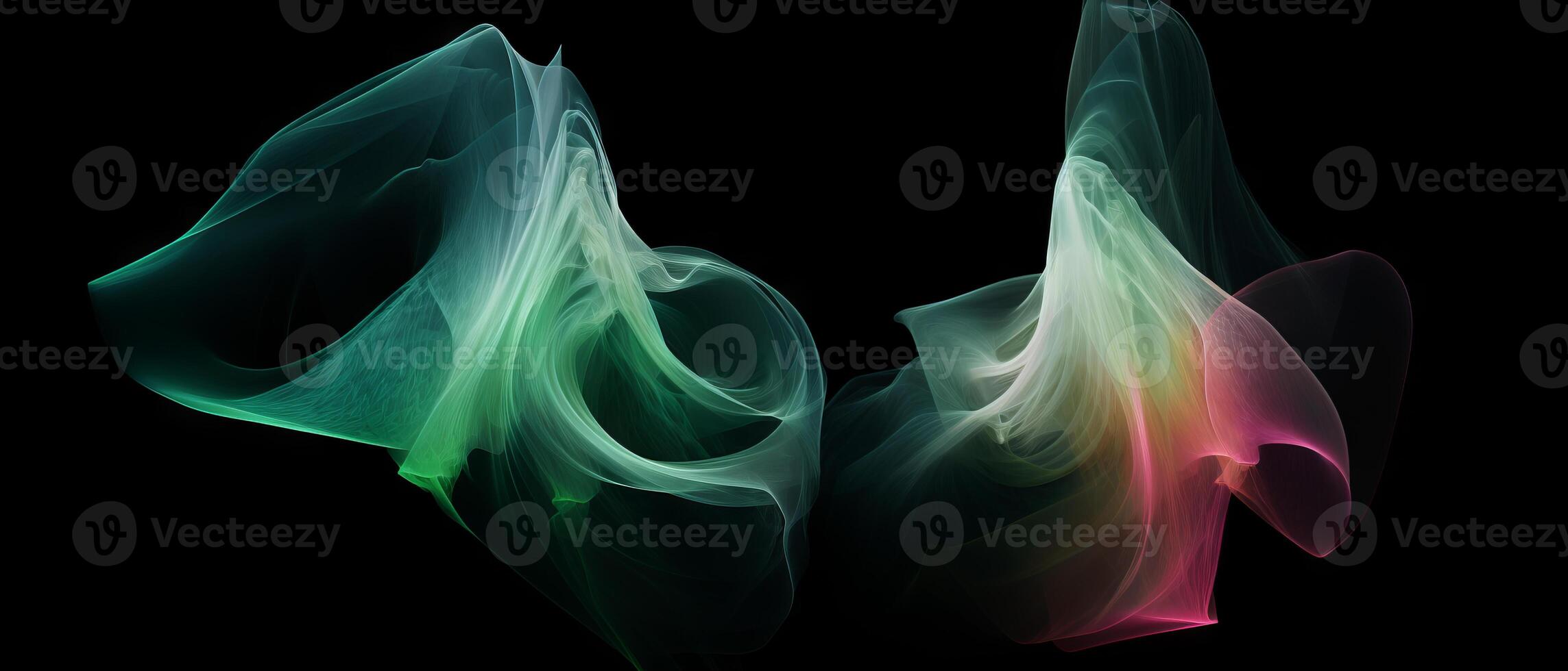 AI generated Ethereal Neon Smoke Waves photo