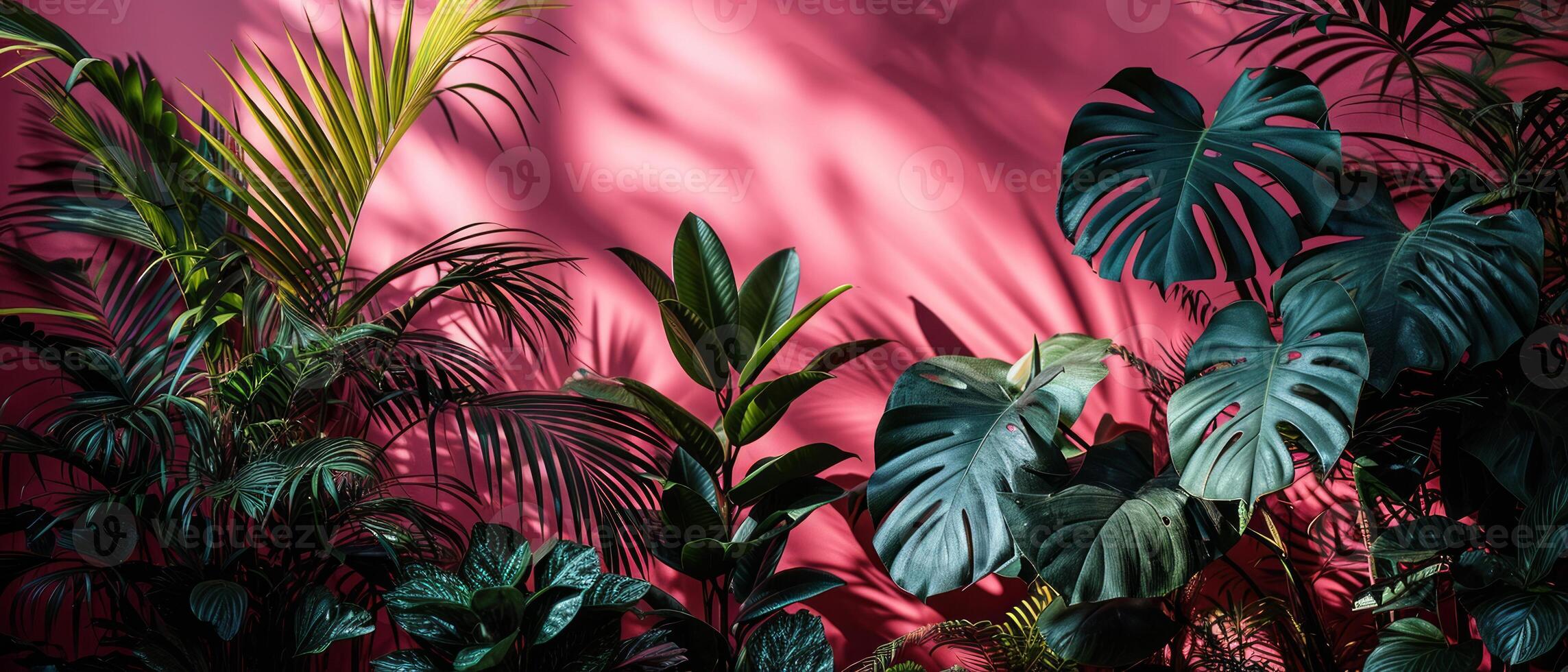 AI generated Twilight Serenity in Tropical Foliage photo