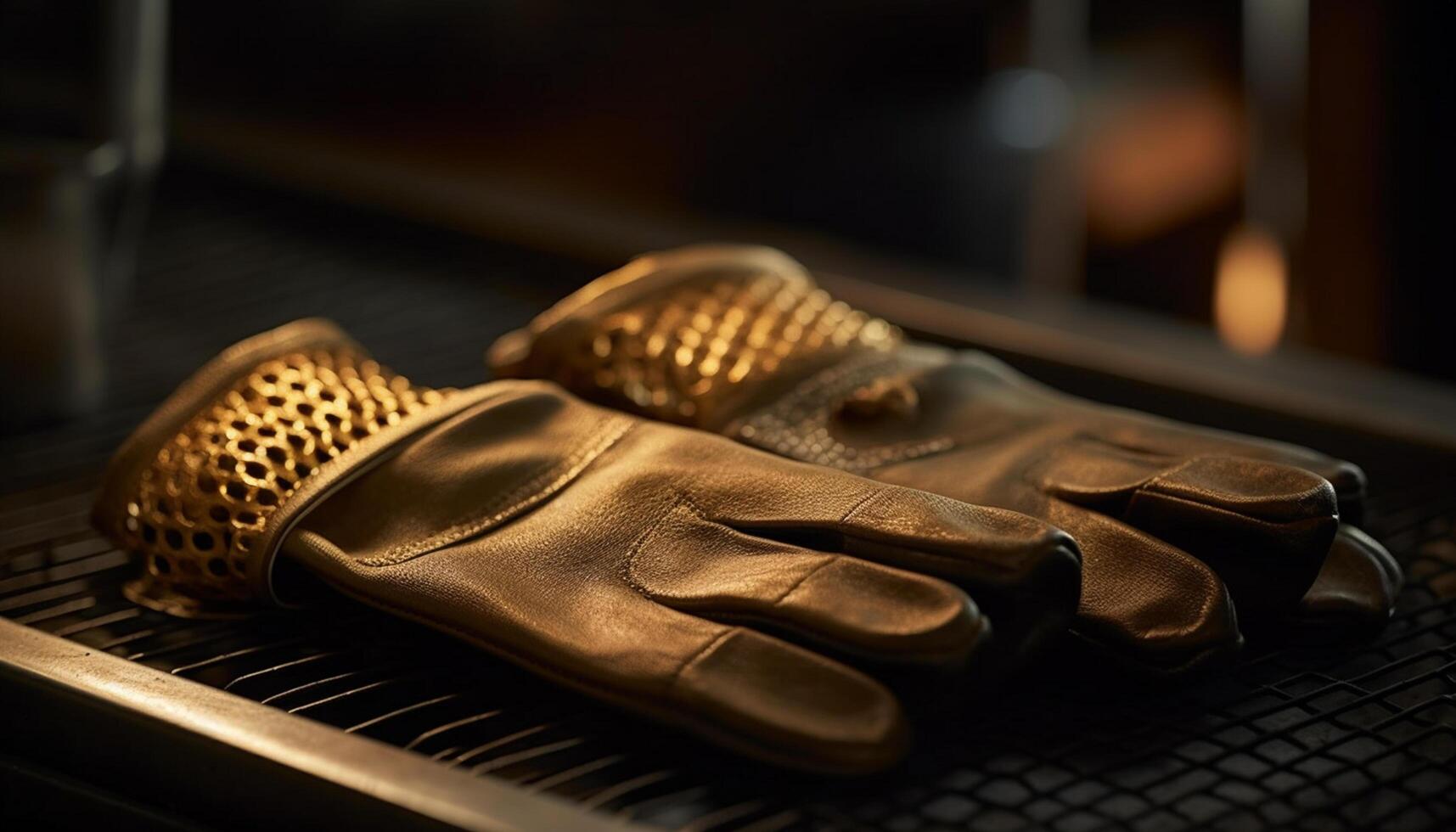 AI generated Leather glove protects hands, fashion meets function in workwear generated by AI photo