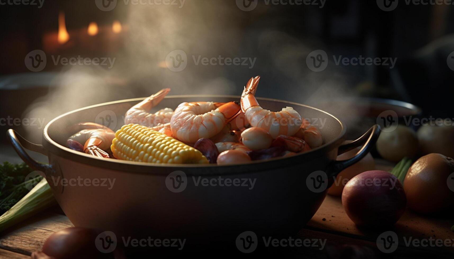 AI generated Freshness and heat combine in a gourmet grilled vegetable meal generated by AI photo