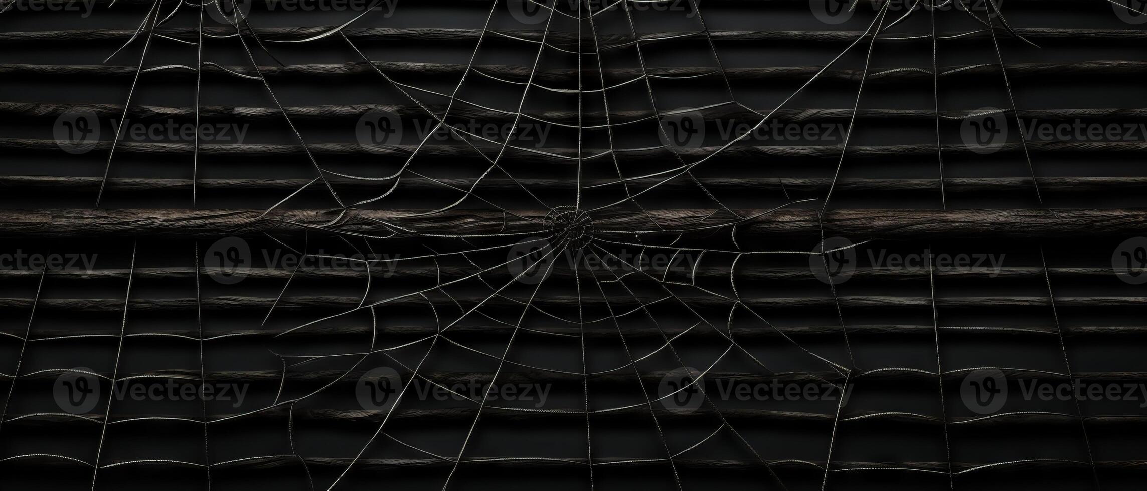 AI generated Abstract Spider Webs on Dark Wood photo
