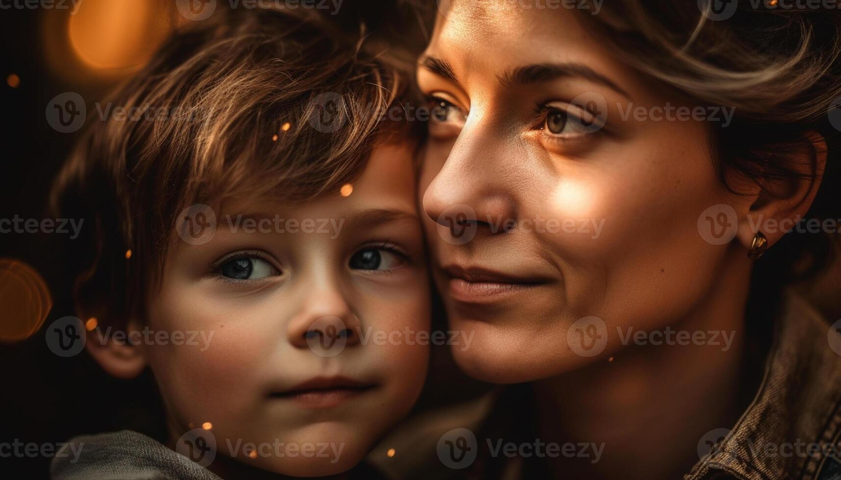 AI generated A happy family, smiling and embracing, full of love and joy generated by AI photo