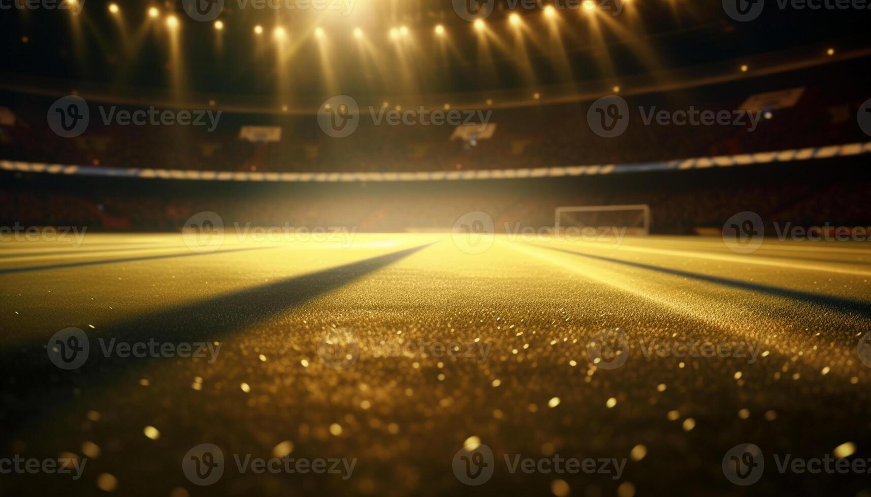 AI generated Bright spotlight illuminates empty stage, showcasing competitive sport event success generated by AI photo