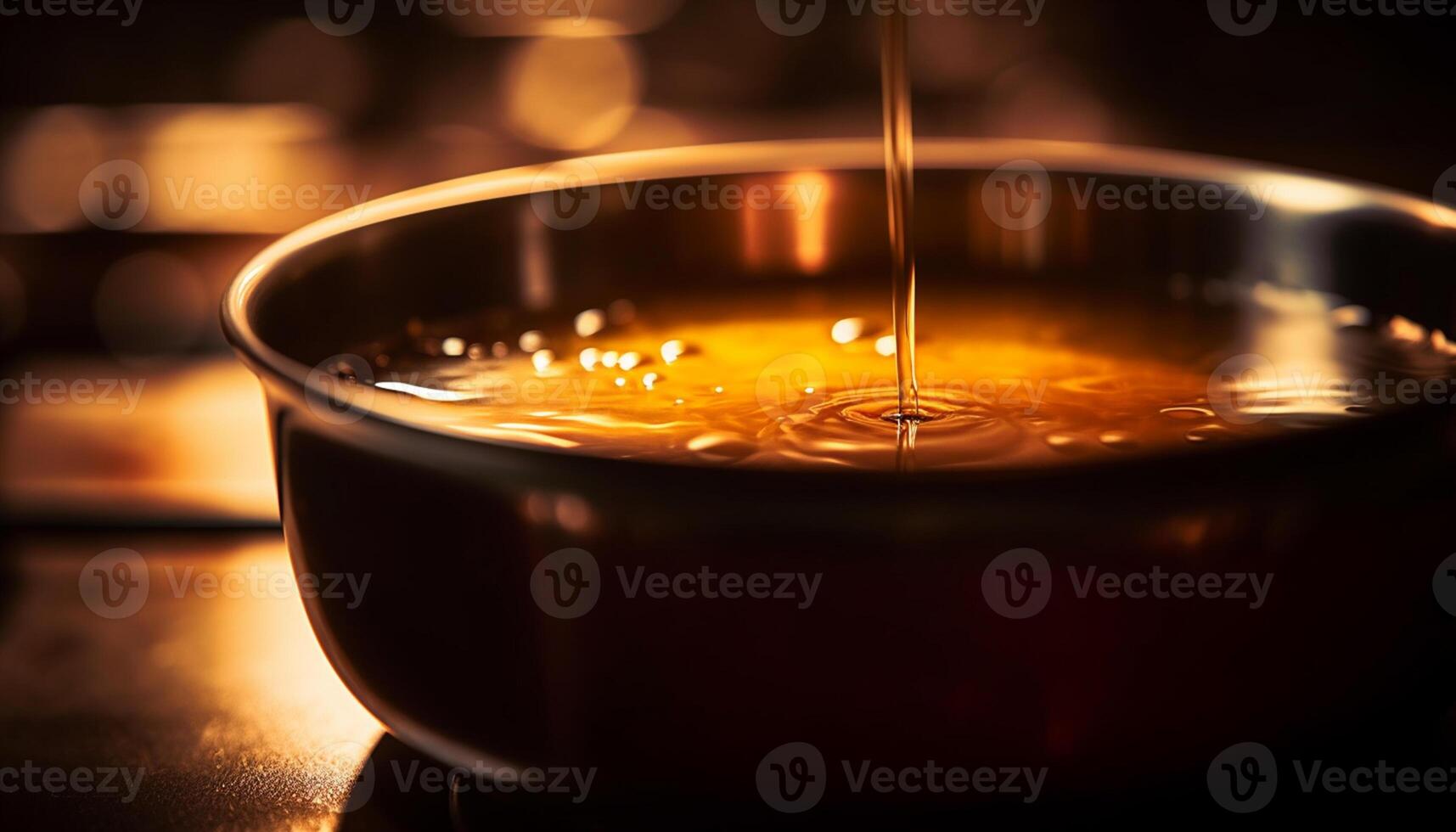 AI generated Freshness and heat in a close up of a cooking gourmet meal generated by AI photo