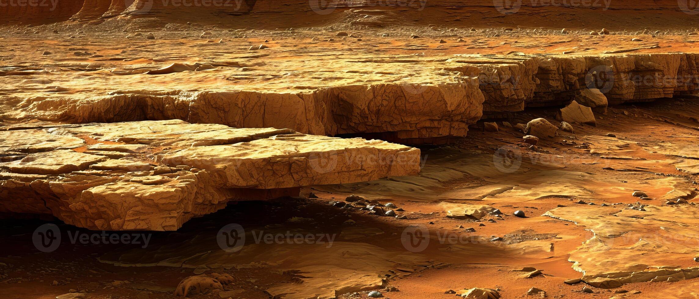 AI generated Majestic Rock Formation in the Heart of the Desert photo