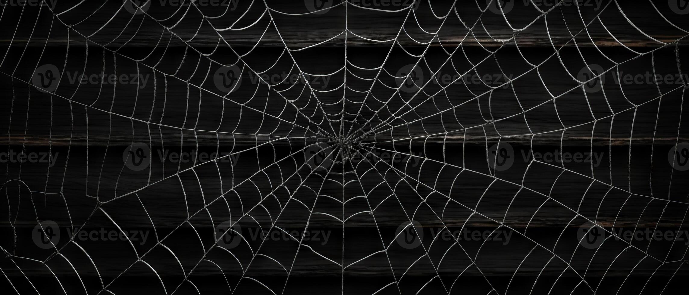 AI generated Abstract Spider Webs on Dark Wood photo