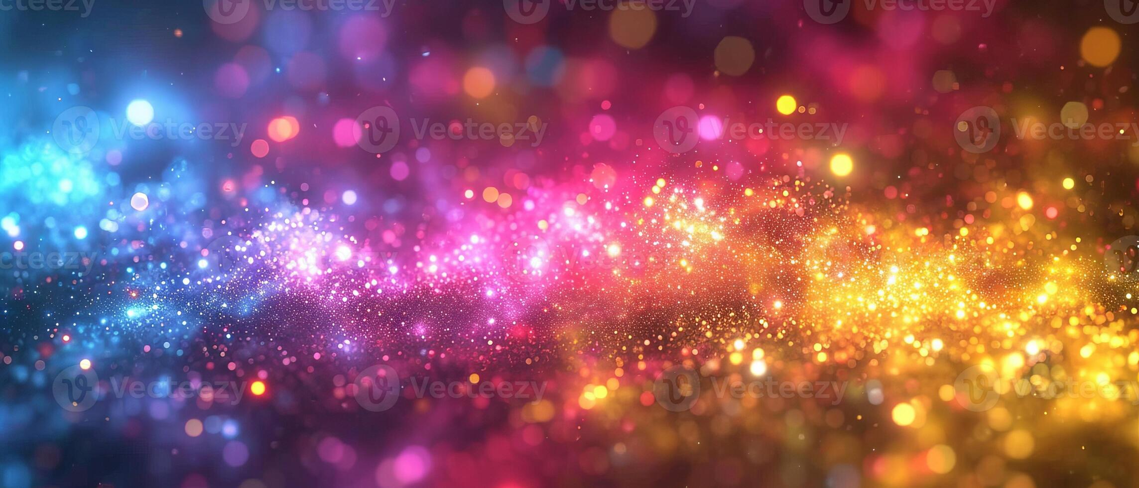 AI generated Vibrant display of colorful lights against a dark black backdrop photo
