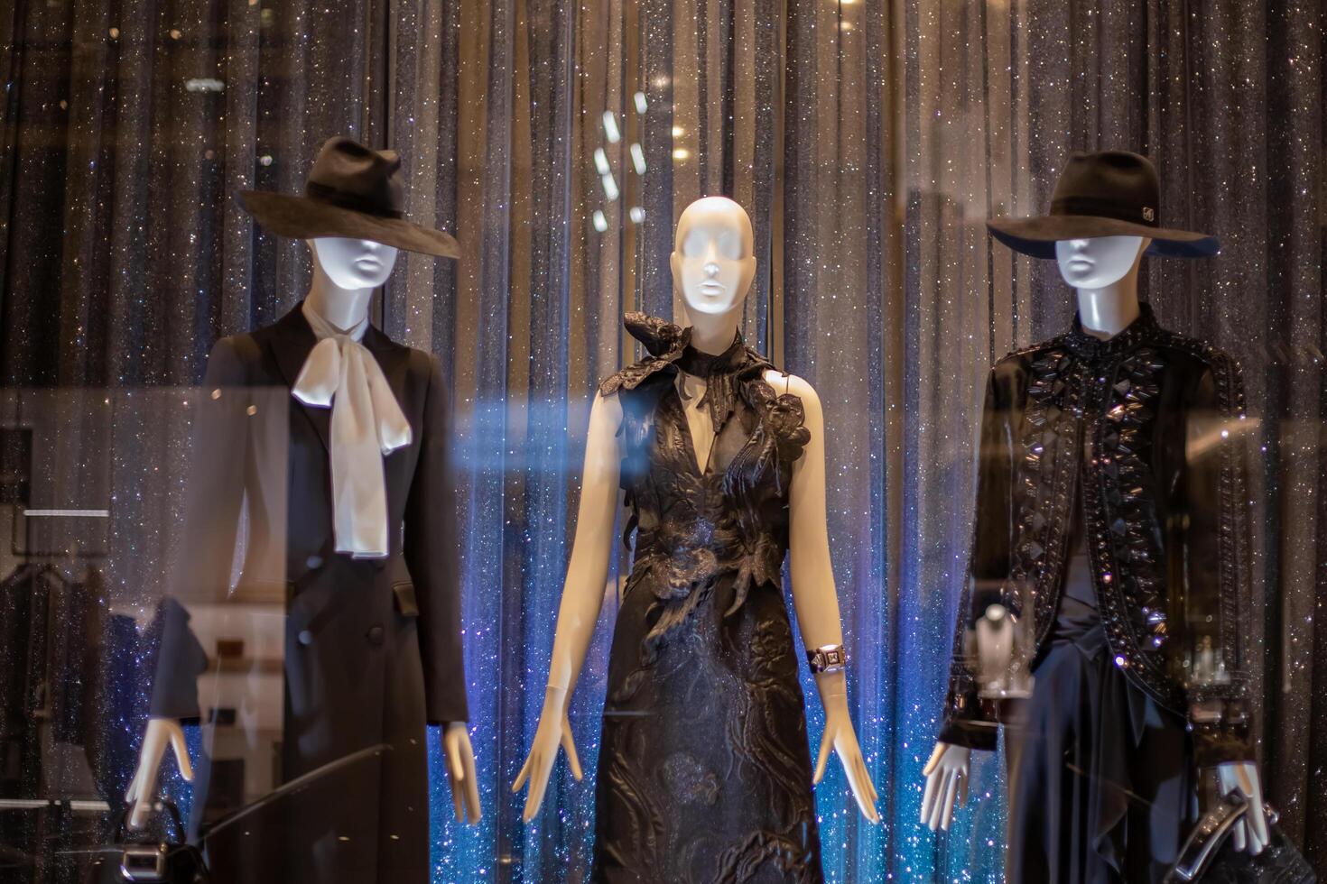 Via Monte Napoleone. Beautiful showcase in a fashionable area of Milan. One of the most luxurious areas in the city, with many famous shops. Luxury and fashion concept. Italy, Milan 2.12.2023 photo