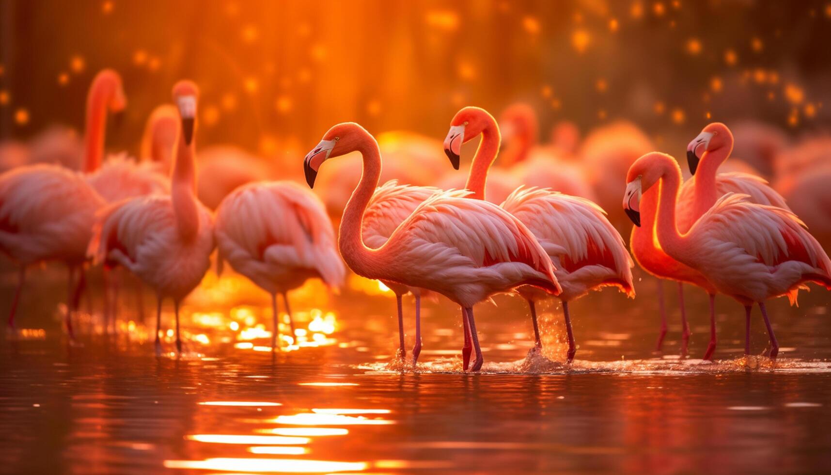 AI generated Nature beauty animals in the wild, vibrant colors, tranquil scene generated by AI photo