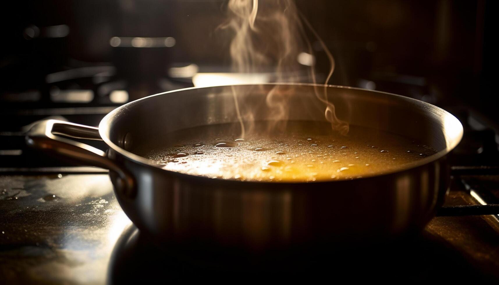 ai generado frescura y calor en el cocina, Cocinando sano comidas adentro generado por ai foto