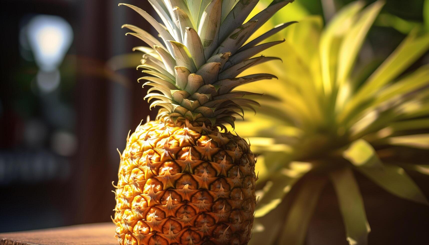 AI generated Freshness of ripe pineapple, a healthy tropical fruit snack outdoors generated by AI photo