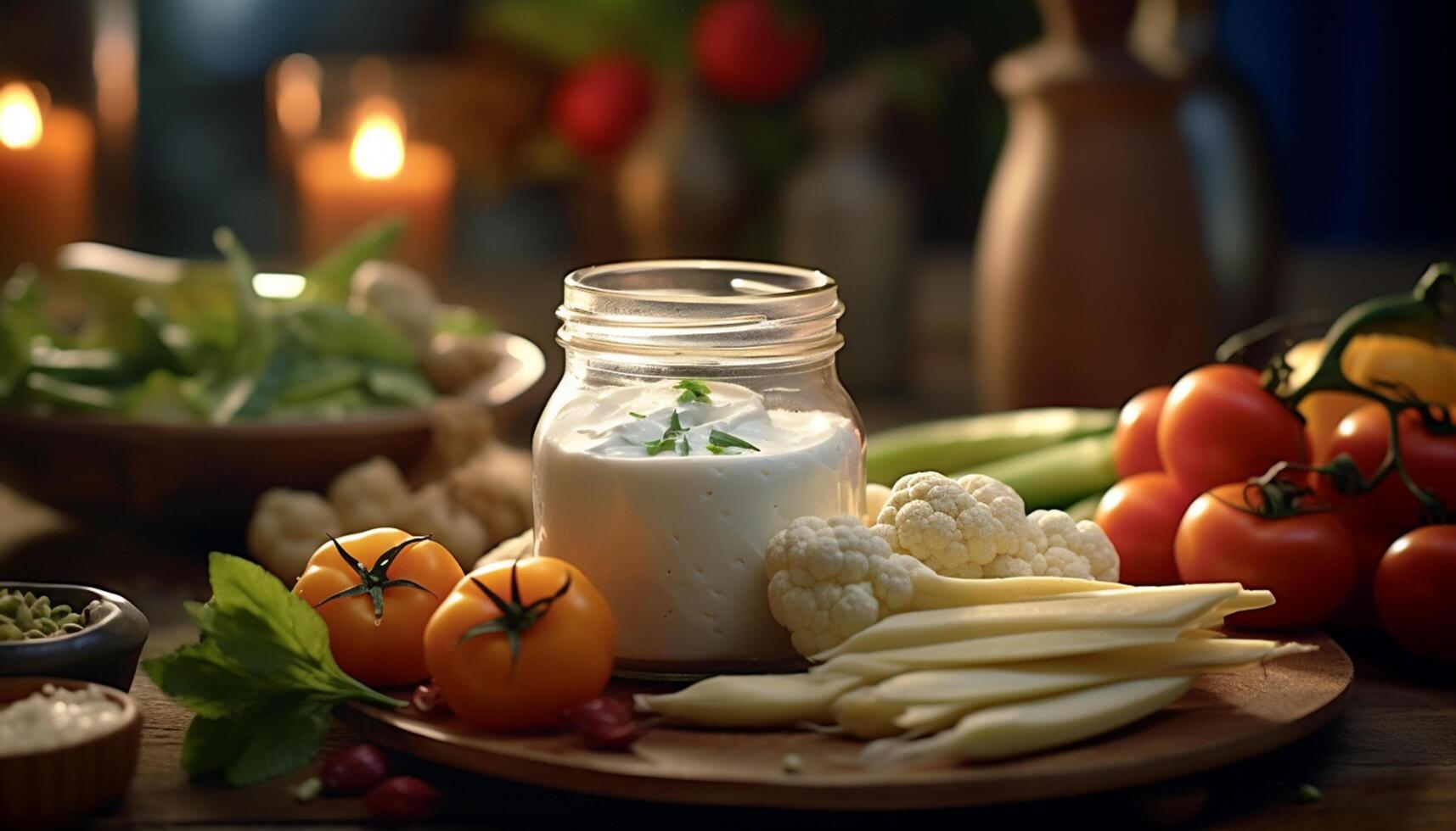 AI generated Fresh, organic vegetables on a rustic wooden table, perfect for cooking generated by AI photo