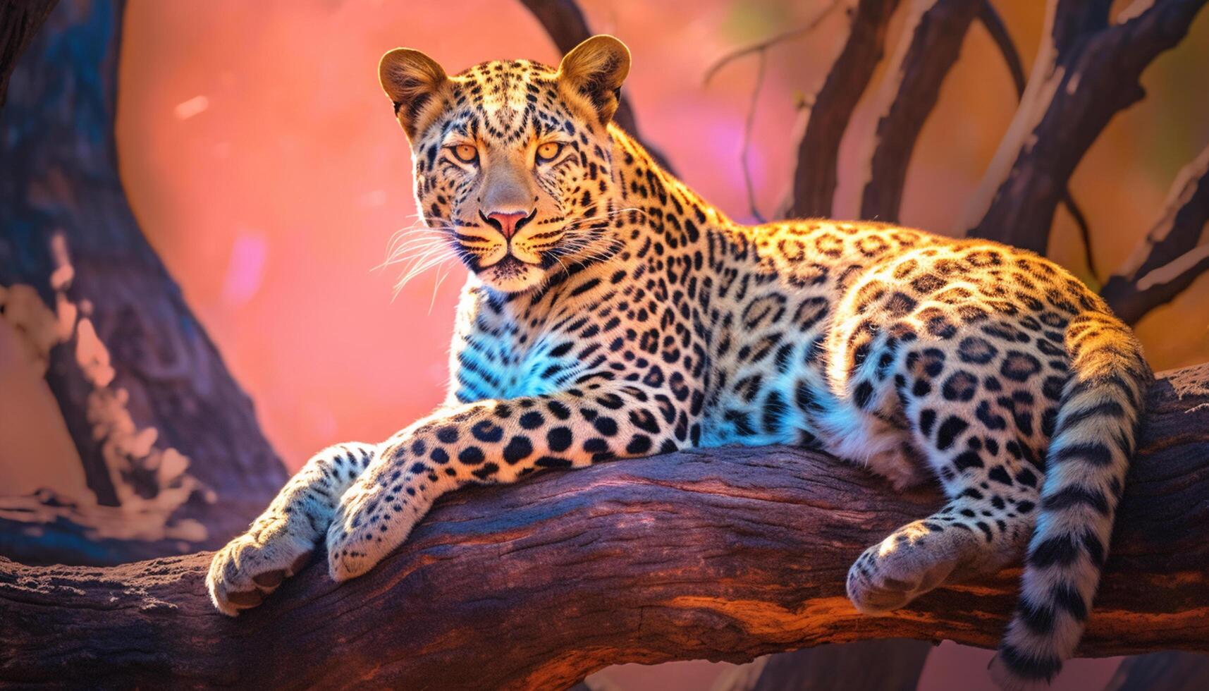 AI generated Majestic big cat in the wild, beauty in nature tranquility generated by AI photo
