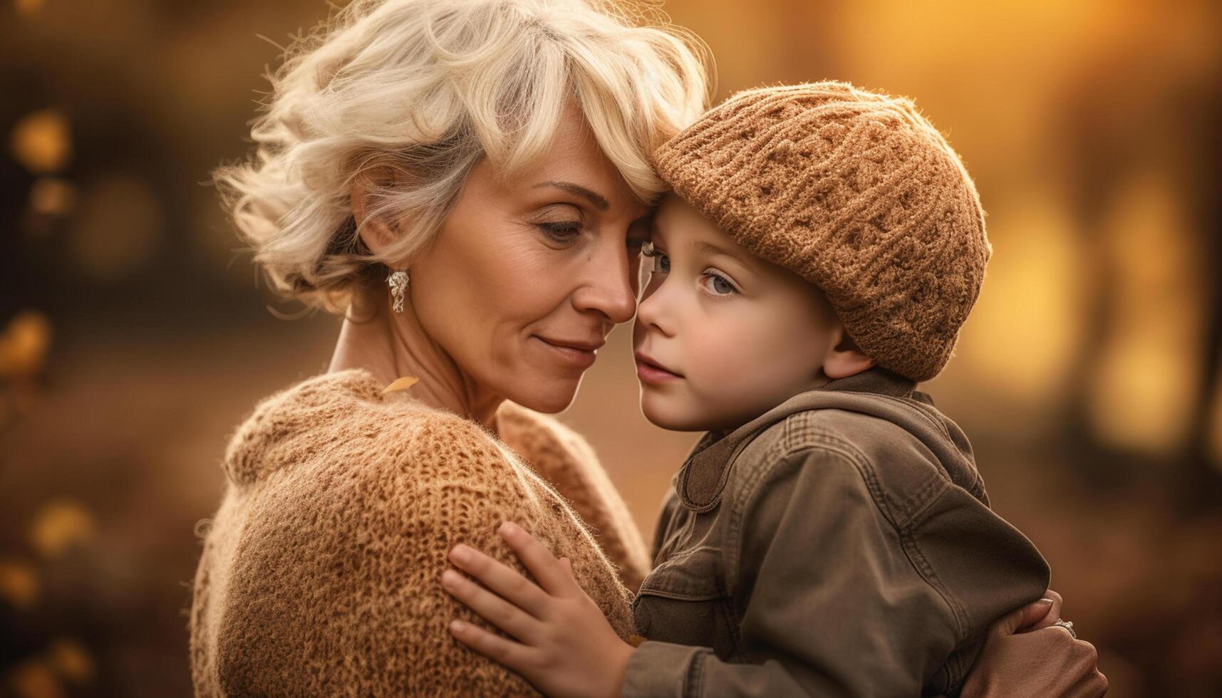 AI generated A happy family enjoying the outdoors, embracing love and togetherness generated by AI photo