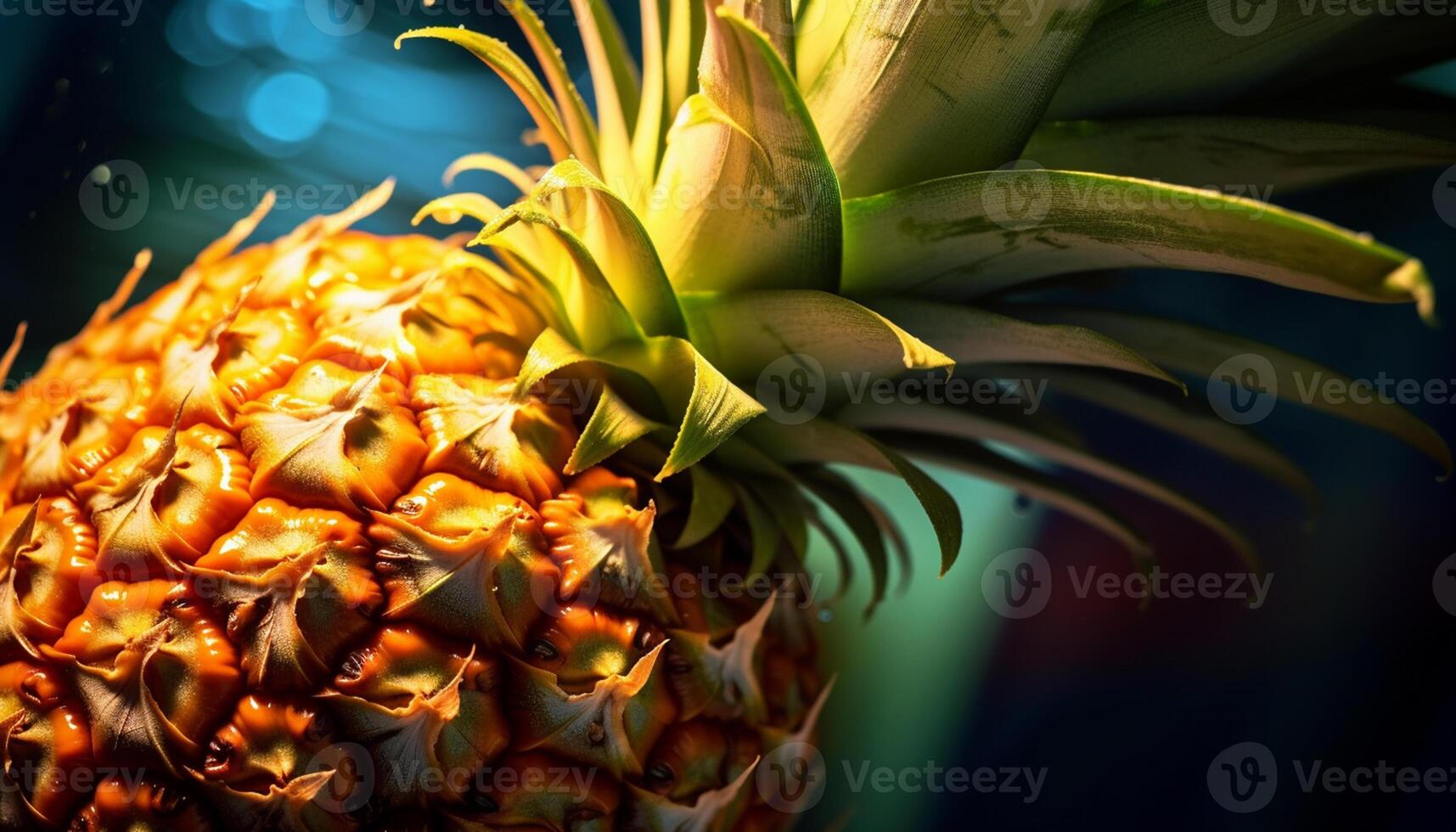 AI generated Freshness of ripe pineapple, a sweet tropical fruit in nature generated by AI photo