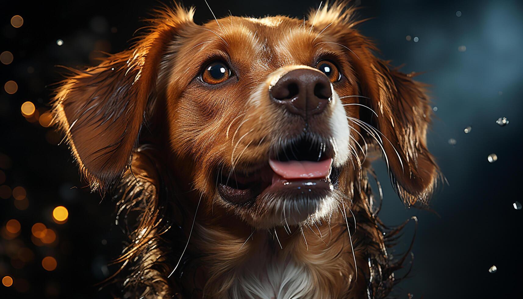 AI generated Cute puppy dog looking at camera outdoors generated by AI photo