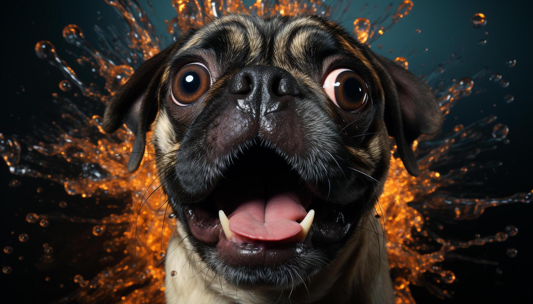 AI generated Cute puppy, small, purebred dog, playful, outdoors generated by AI photo