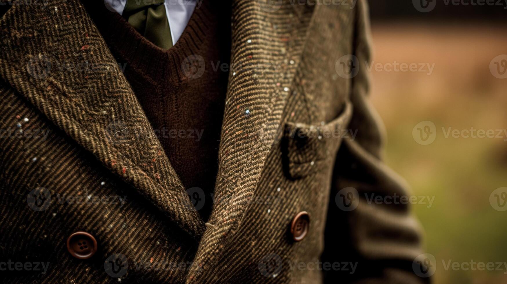 AI generated Menswear autumn winter clothing and tweed accessory collection in the English countryside, man fashion style, classic gentleman look photo