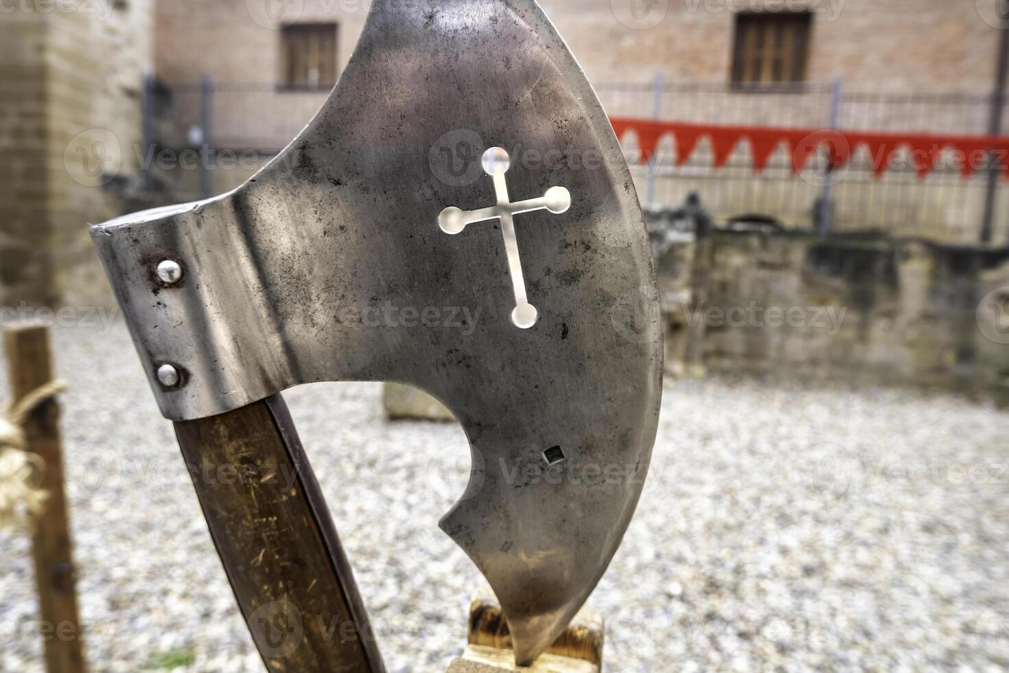 Old medieval ax photo