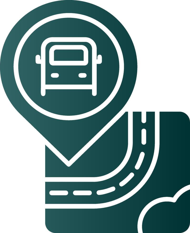 Bus stop Glyph Gradient Green Icon vector