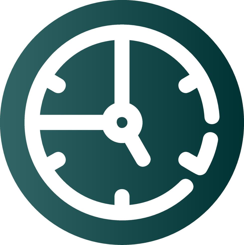 Time Glyph Gradient Green Icon vector