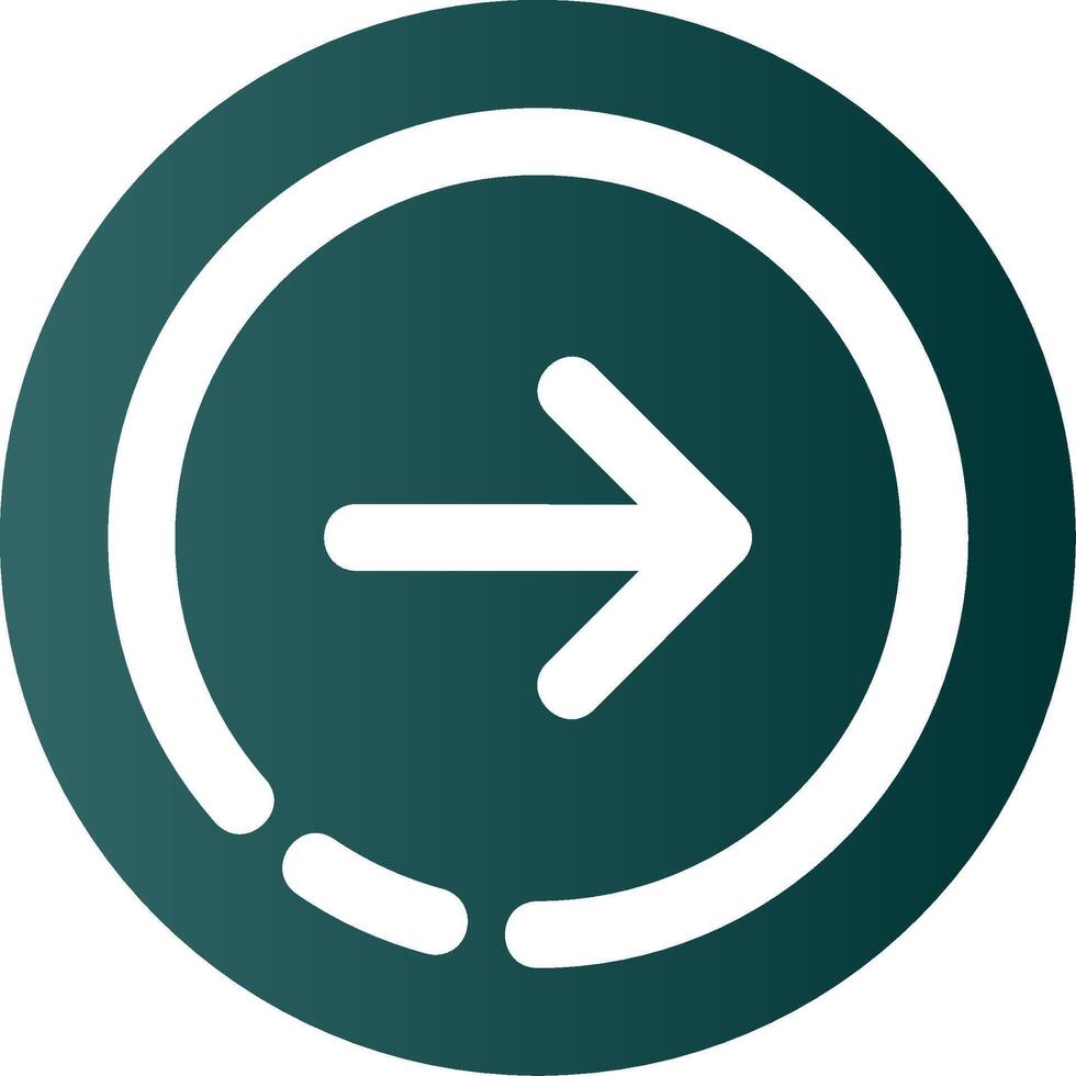 Right arrow Glyph Gradient Green Icon vector