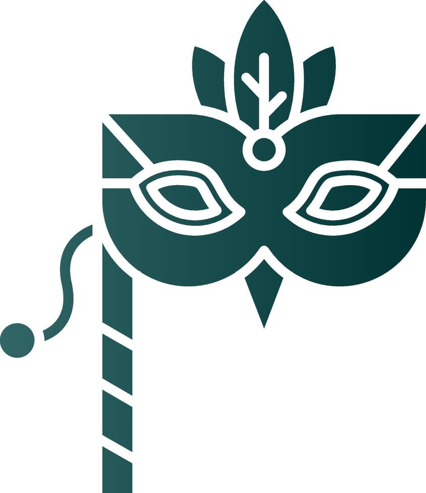 Mask Glyph Gradient Green Icon vector