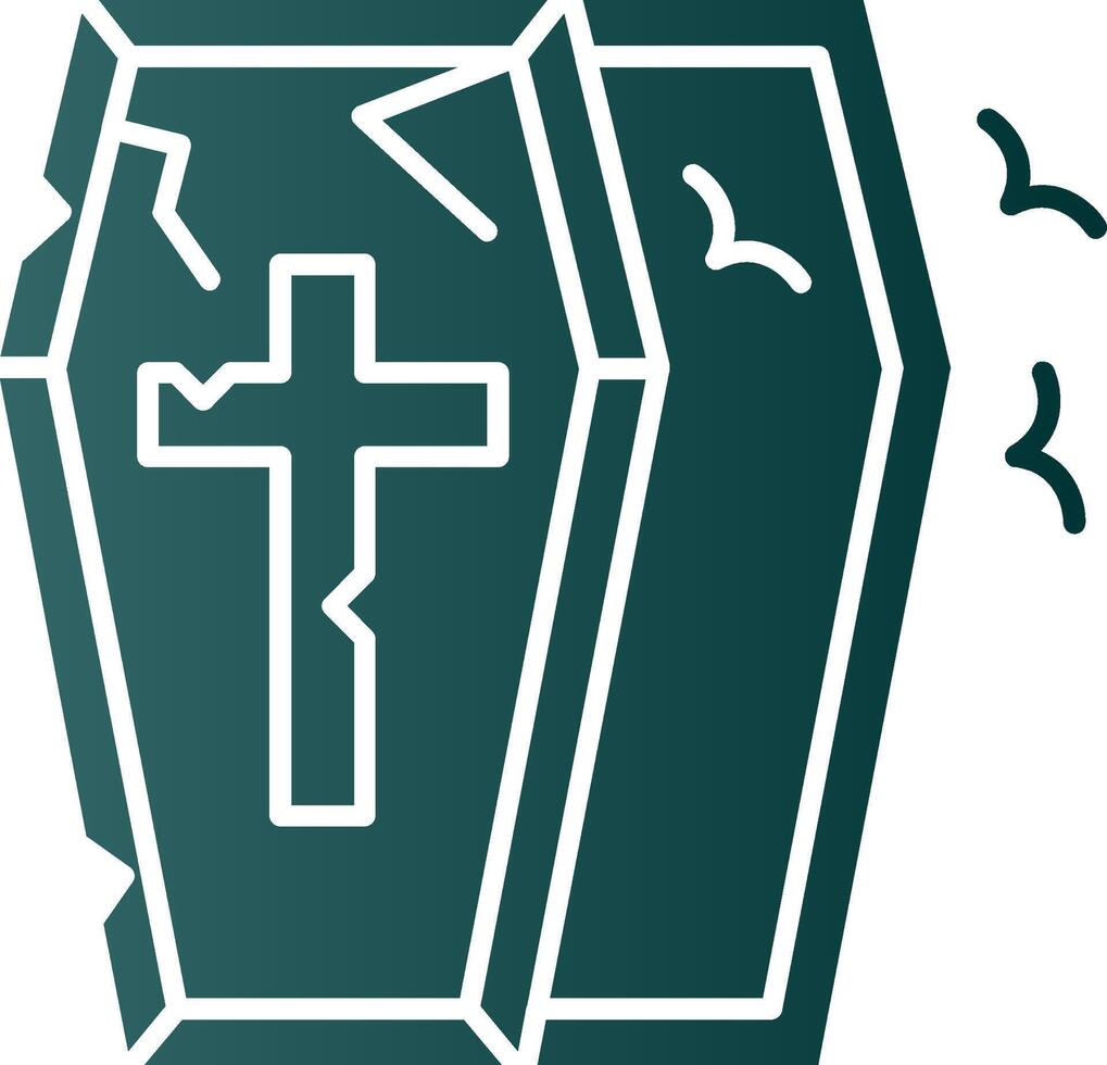 Coffin Glyph Gradient Green Icon vector