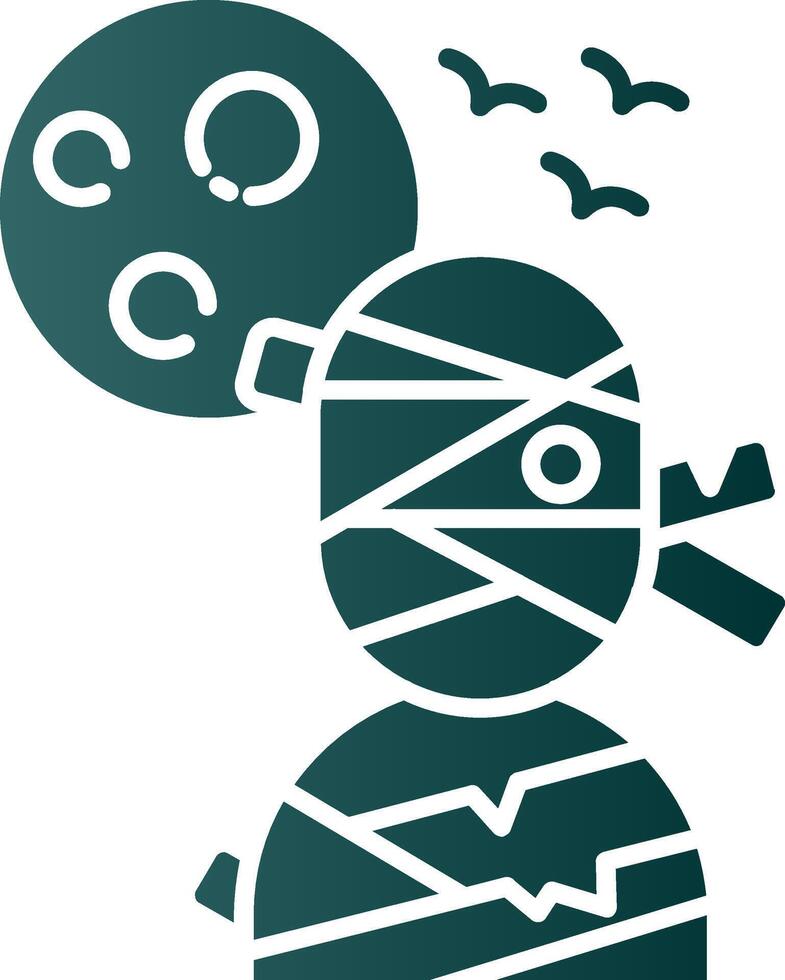 Mummy Glyph Gradient Green Icon vector