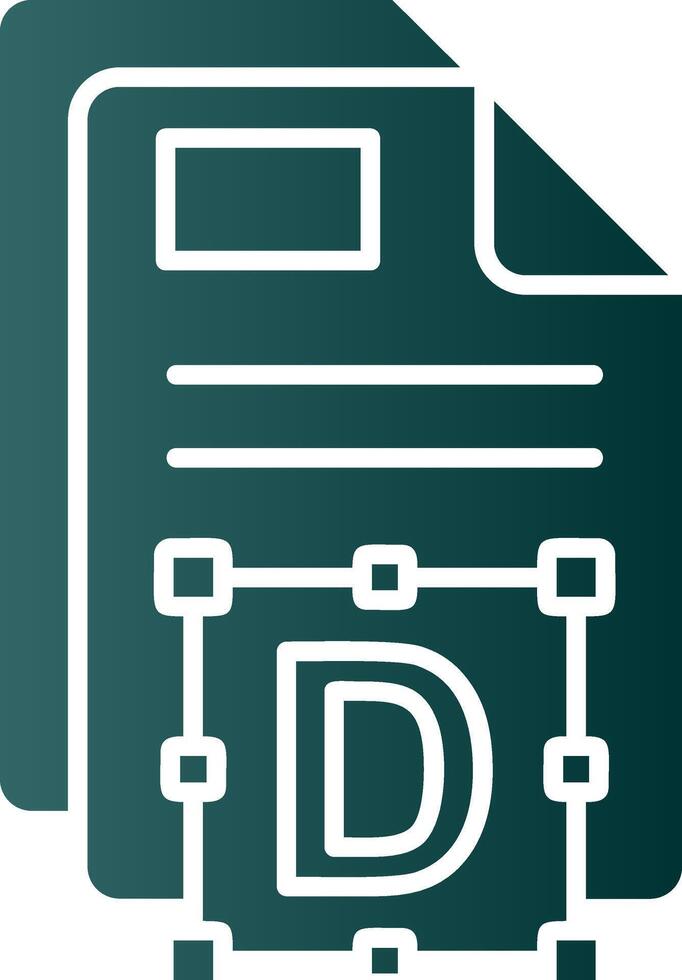 Font Glyph Gradient Green Icon vector