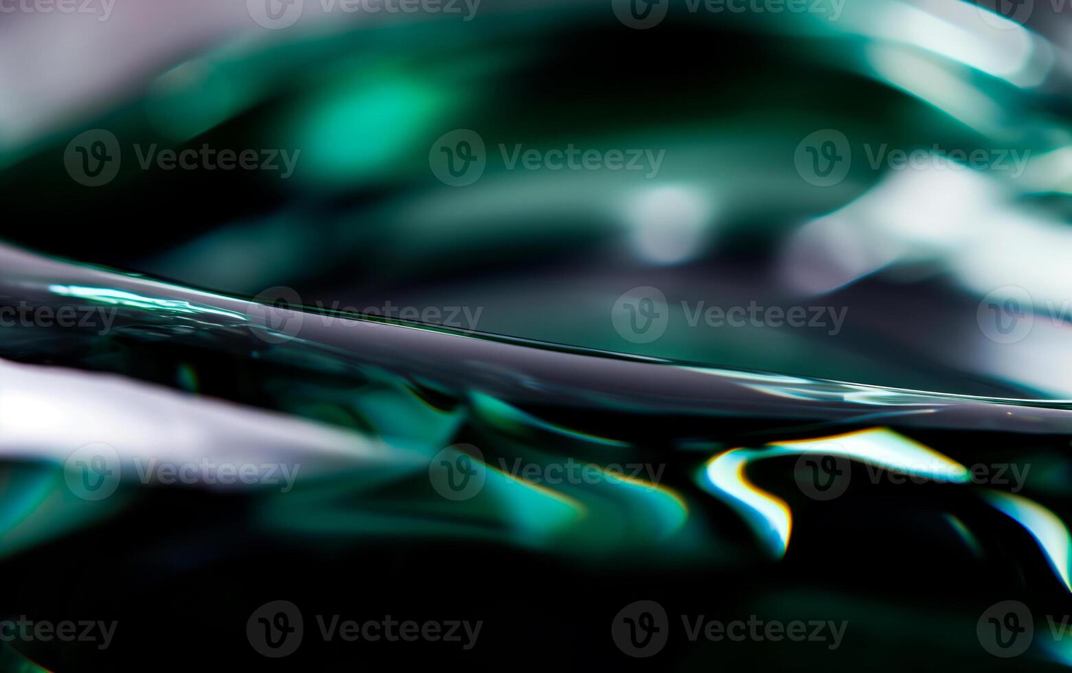 AI generated Close up of holographic glass shapes with dark background and colorful reflections. Abstract pattern wallpaper. Texture with nice glossy effect. photo