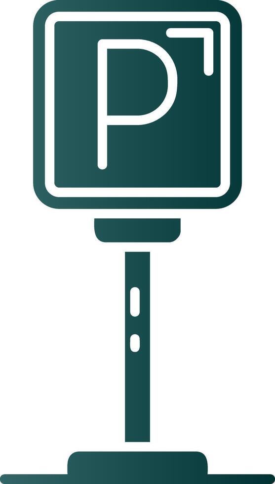 Parking Glyph Gradient Green Icon vector