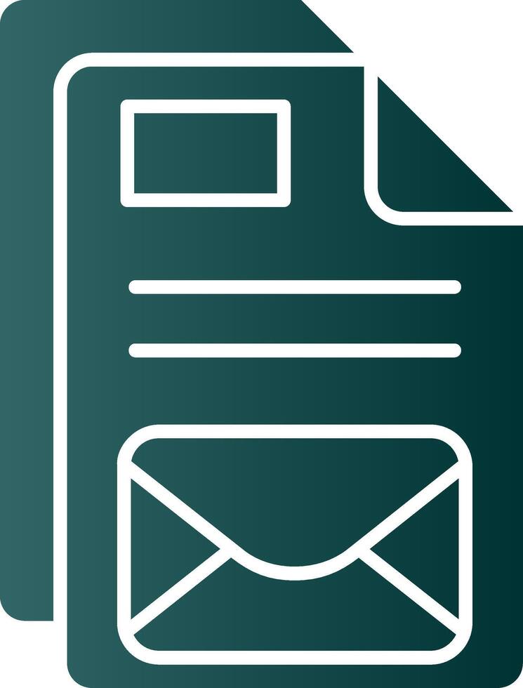 Email Glyph Gradient Green Icon vector