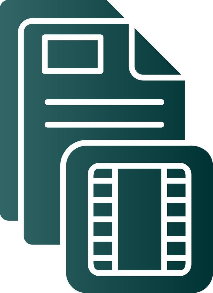 Film Glyph Gradient Green Icon vector
