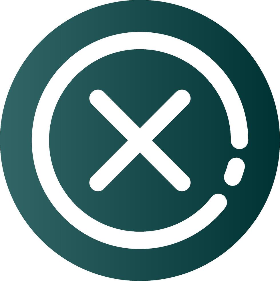 Delete 1 Glyph Gradient Green Icon vector