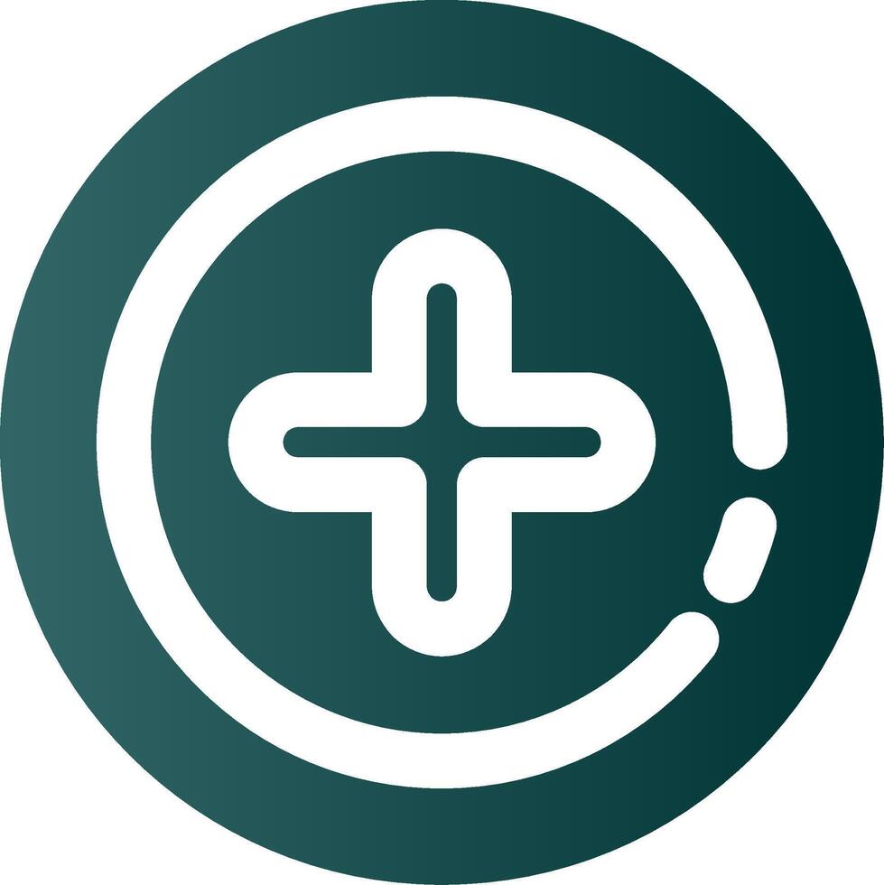 Add 2 Glyph Gradient Green Icon vector