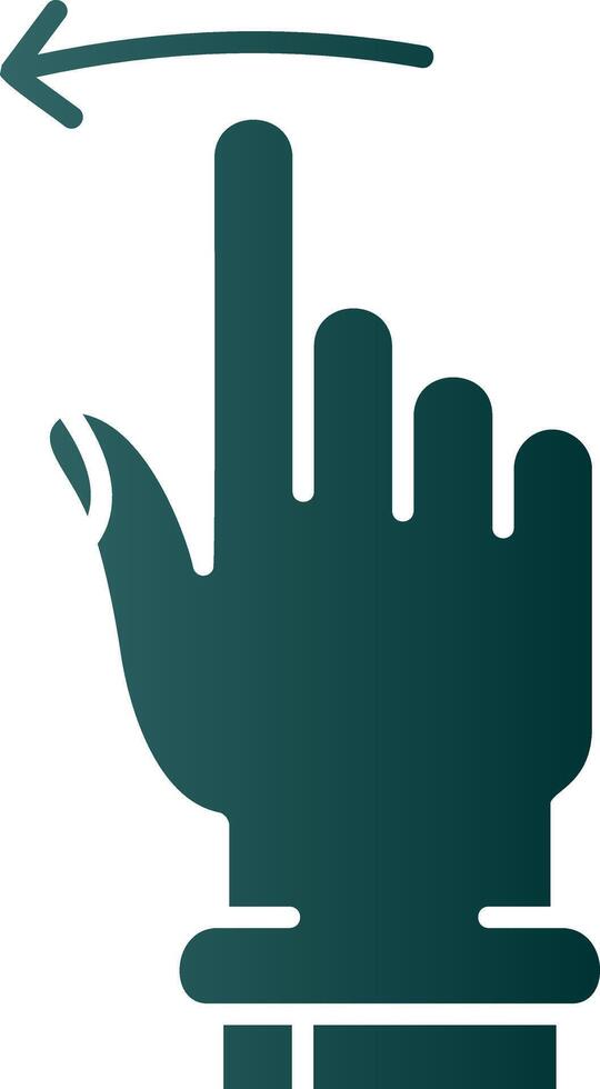 Swipe Left Glyph Gradient Green Icon vector