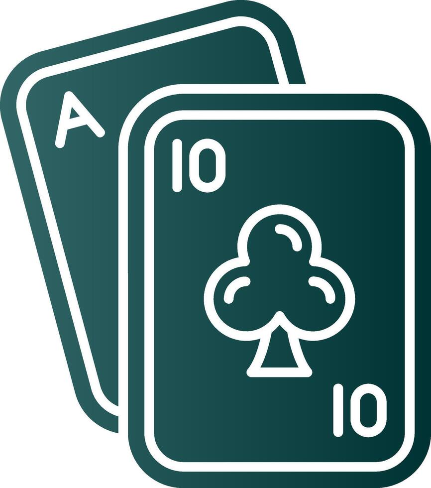 Poker Glyph Gradient Green Icon vector