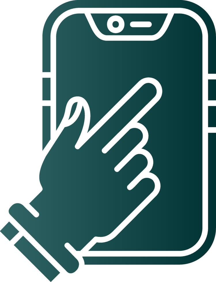 Touch Device Glyph Gradient Green Icon vector